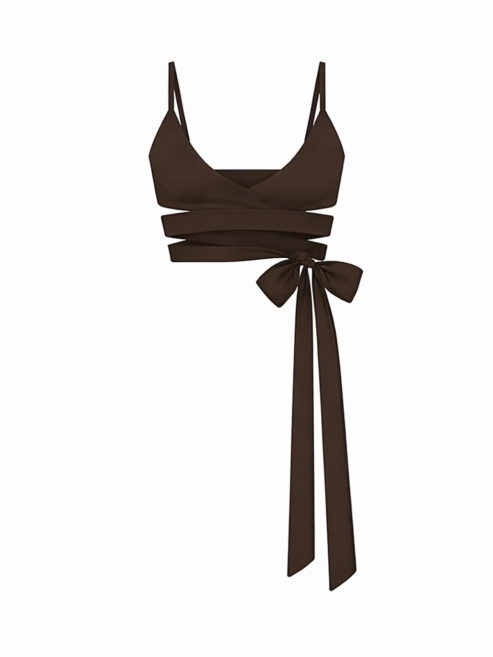 BNWT Skims x Nike Matte Surplice Wrap Front Tie Bra Dark Sepia S